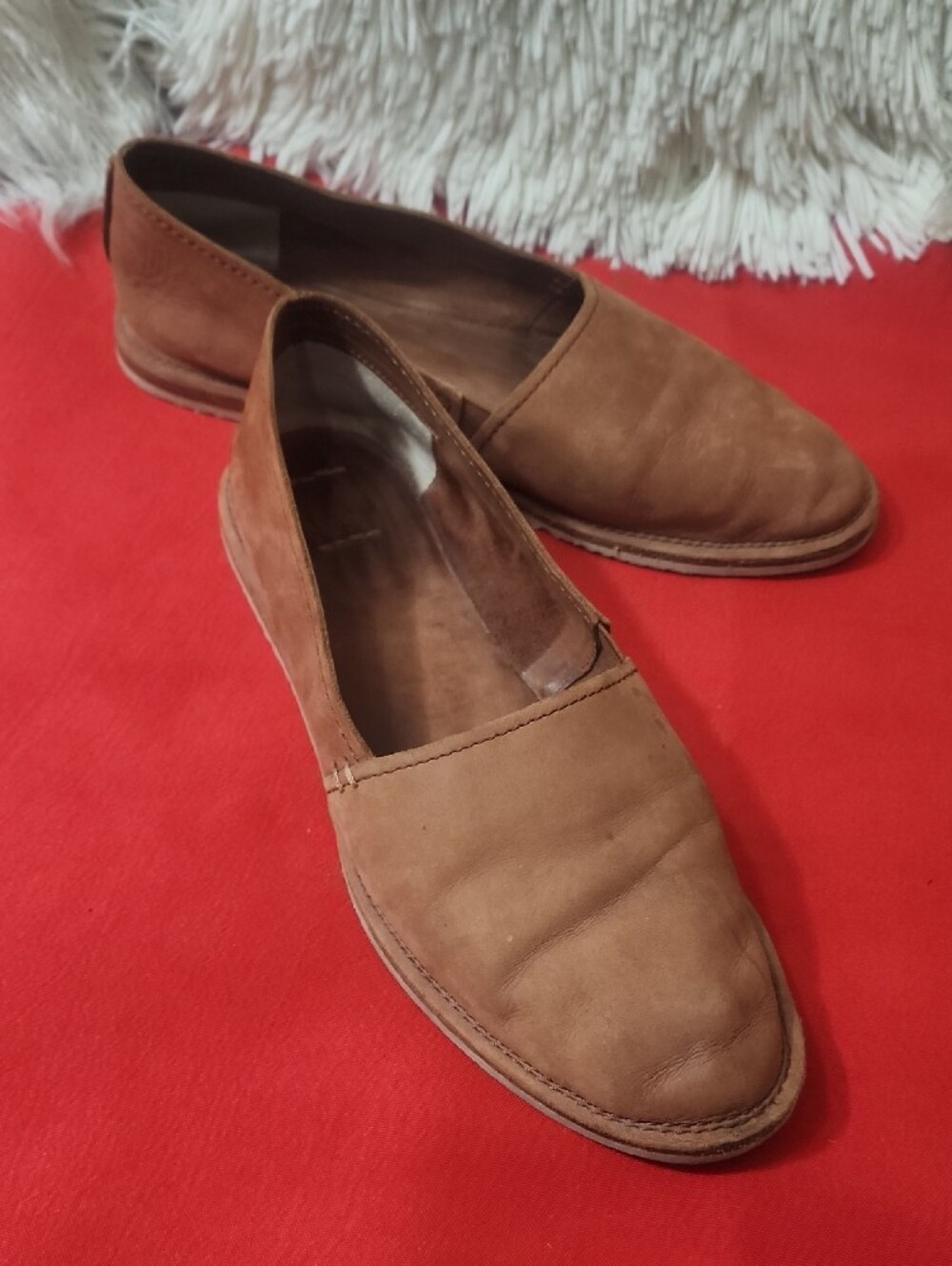 Frye Milly Women's Brown Leather Slip-On Flats Shoes